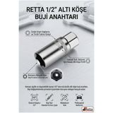 Retta 1/2" 16mm Buji Lokma Anahtarı
