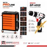 Retta Prolıne 6 Çekmeceli 245 Parça Takım Arabası Specco SP-4012 Tek Akülü Vidalama Matkap Hediye