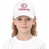 Reva Çocuk Kırmızı Türkiye Şapka – Ayarlanabilir Pamuklu Günlük Şapka 8/12 Yaş - 8 - 12 Yaş - Beyaz