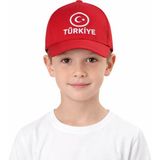 Reva Çocuk Kırmızı Türkiye Şapka – Ayarlanabilir Pamuklu Günlük Şapka 8/12 Yaş - 8 - 12 Yaş