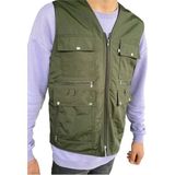 Reva Erkek Outdoor Multi Cepli Avcı Balıkçı Kamp Yeleği – Çok Cepli Hafif Fermuarlı Yelek - Haki - L - XL