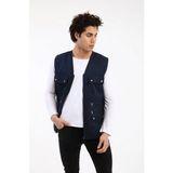 Reva Erkek Outdoor Multi Cepli Avcı Balıkçı Kamp Yeleği – Çok Cepli Hafif Fermuarlı Yelek - Lacivert - 2XL - 3XL