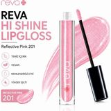 Reva Işıltılı Dudak Parlatıcısı - Hi-shine Lip Gloss Reflective Pink - No: 201 - Vegan & Temiz Içerik - Reflective Pink - No:201