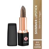 Reva Shimmer Lipstick Metalic Cold Copper No:913 Işıltılı Parlak Vegan Temiz Ruj - Cold Copper - 913