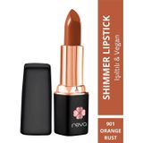 Reva Shimmer Lipstick Orange Rust - Işıltı Ruj - No: 901 - Vegan & Temiz Içerik Paslı Turuncu