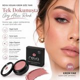 Reva Vegan Krem Göz Farı - No. 301 | Temiz Içerik, Uzun Süre Kalıcı & Mono Cream Eyeshadow - Rose Tan - No:301