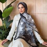 Revam Collection Desenli Pamuk Soft Şal Siyah-Beyaz