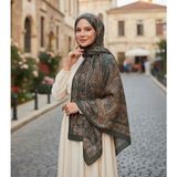 Revam Collection Etnik Retro Desenli Pamuk Şal Kadın - Haki