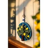 Revard Home Nazar Boncuklu Doğal Limon Ağaçlı Seramik El Yapımı Dekoratif Duvar Süsü Eşyası 19X19 CM