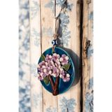 Revard Home Nazar Boncuklu Erguvan Ağacı Figürlü Seramik El Yapımı Dekoratif Duvar Süsü Eşyası 14X14 CM