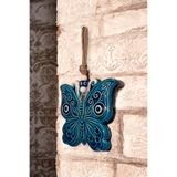 Revard Home Nazar Boncuklu Kelebek Desenli Seramik Süs Eşyası Çiçek Dekoratif 21X17 CM