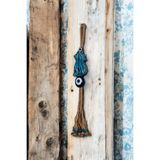 Revard Home Nazar Boncuklu Seramik İkiz Sevimli Kedi Figürlü El Yapımı Dekoratif Duvar Süsü Eşyası 6X36 CM