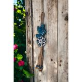 Revard Home Nazar Boncuklu Seramik Kuş Desenli 5 Yapraklı Yonca Dekoratifli Çok Amaçlı Duvar Süs Eşyası 8X35 CM