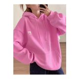 Revasser Kadın Bravely Renkli Özel Baskılı Pamuklu Oversize Kapüşonlu Sweatshirt