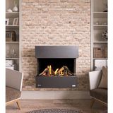 Revega H75AB Arkadan Bacalı Hermetik Doğalgazlı Şömine Uzaktan Kumandalı Soba - 85cm x 37cm x 78cm