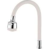 Revello Beyaz Renkli Kubar Esnek Lavabo Evye (Eviye) Batarya Musluk Borusu Beyaz - Füme - Antrasit