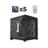 Revenge Nova Hexa 5xARGB Fanlı Kumandalı Temperli Cam Panoramik Akvaryum Gaming Bilgisayar Kasası