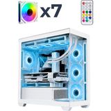 Revenge Serenity 7xargb Fanlı Kumandalı USB 3.0 Beyaz Temperli Cam Panoramik Akvaryum Gaming Bilgisayar Kasası - Powersız