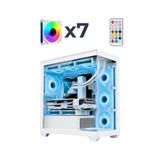 Revenge Serenity 7xARGB Fanlı Kumandalı USB 3.0 Beyaz Temperli Cam Panoramik Akvaryum Gaming Bilgisayar Kasası