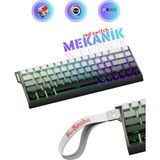 Rever Red Switch Rgb Mekanik Gaming Oyuncu Klavyesi Özel Tasarım & Özel Tuş Dizayn Kablolu Klavye - Gri - Siyah