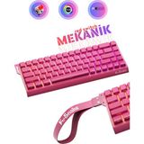 Rever Red Switch Rgb Mekanik Gaming Oyuncu Klavyesi Özel Tasarım & Özel Tuş Dizayn Kablolu Klavye - Pembe