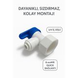 Reverse Osmosis 3/4" İç Dişli – 6 mm MR Quick Bağlantılı Mini Musluk (tank vanası)