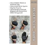Revertech Aura Krem - Dokunmatik Ekran Uyumlu Erkek Motosiklet Eldiveni + Buff Hediyeli