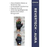 Revertech Aura Lacivert - Neon / Yarım Parmak - Kaymaz Avuç İçi Motosiklet Eldiveni Erkek