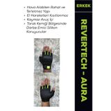 Revertech Aura Siyah - Neon / Yarım Parmak - Kaymaz Avuç İçi Özellikli Motosiklet Eldiveni (Erkek)