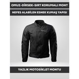 Revertech Siyah Yazlık Fileli Motosiklet Montu Ce Korumalı Nefes Alan Hafif Mont