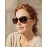 Revival Frames Polarize Kahve Kadın Güneş Gözlüğü UV400 Korumalı Büyük Çerçeve Vintage Tasarım