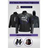Revo Sparrow Mor 3 Katmanlı 4 Mevsim Kadın Motosiklet Montu + ELDİVEN VE BUFF HEDİYELİ