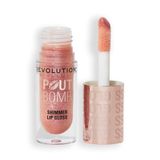 Revolution Beauty London, Pout Bomb Shimmer Gloss, High-Shine Lip Gloss & Shimmer for Glossy Lips with Hyaluronic Acid & Sweet Vanilla Scent, Glimmer Nude, 0.15 oz