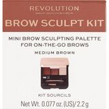 Revolution Brow Sculpt Kit Orta Kahverengi Kaş Makyaj Kiti 2.2 g Pratik Kullanım İçin