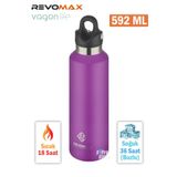 Revomax 592 ML Büyük Kapasiteli Özel Kapak Sistemli 18saat Sıcak/36 Saat Soğuk Çelik Termos -592ML