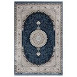 Rewa Lacivert Oryantal Modern Geometrik Etnik Desenli Boho Makinada Yıkanabilir Hafif Hav Toz Vermez Leke Tutmaz Kaymaz Taban Dijital Makine Baskı Halı Oturma Odası Salon Yolluk Koridor Mutfak Halısı