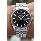 Reward Excellent Day Date Tasarım Erkek Kol Saati | 42 mm Çelik Kasa, Gün & Takvim, 5 Atm - Gümüş