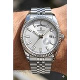 Reward Excellent Erkek Kol Saati | 42 mm Çelik Kasa, Day Date Tasarım, - Gümüş