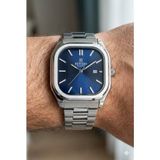 Reward Lacivert Kadran Erkek Kol Saati – 42 mm Çelik Kasa, Mineral Cam, 5ATM - Gümüş