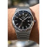 Reward Siyah Kadran Erkek Kol Saati | 42 mm Çelik Kasa, Çelik Kordon, 5ATM - Gümüş