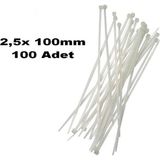 REWEL 2,5x 100mm ( 10cm) Beyaz Plastik Kablo Bağı 100 Adet 341010