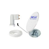 REWEL Ofset Çanak Anten Full Set+montaj Ayağı+çiftli Lnb+25 metre Anten Kablosu +4 Adet Dübel 150 70 cm