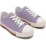 Rexba Unisex Lila Kanvas Sneaker Spor Ayakkabı Günlük Bağcıklı Casual Yürüyüş Ayakkabısı Hafif Kaymaz Taban
