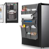 Rexmica Mini Buzdolabı Düzenleyici, Çoğu Ev Buzdolapları için 14 Cepli Buzdolabı Toz Örtüsü, Yurt, Ofis, Mutfak, Ev, Okul, Gri için Asılı Mini Buzdolabı Kutusu Düzenleyici Saklama Çantası