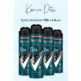 Rexona Erkek Deodorant 150 ml Kömür Detox X 4 Adet