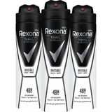 Rexona Erkek Invisible Black White 3x150 ml Deodorant