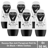 Rexona Invisible Black+White 6x50 ml Erkek Roll On Deodorant