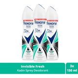 Rexona Invisible Fresh Deep 3x150 ml Kadın Sprey Deodorant