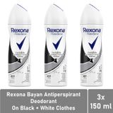 Rexona Invisible On Black & White Clothes 3x150 ml Kadın Sprey Deodorant