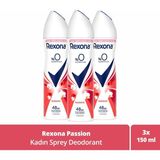 Rexona Kadın Sprey Deodorant Passion %0 Alüminyum 150 Ml X3